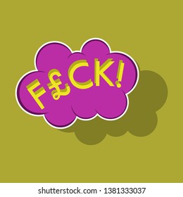realistic paper sticker on theme Comic Speech Bubble
