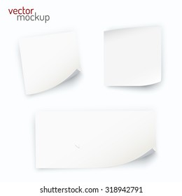Realistic paper stickers collection. Vector eps10.