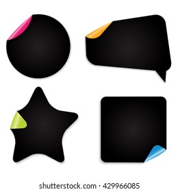 Realistic Paper Stickers Isolated on White Background Vector Illustration EPS10