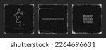 Realistic paper texture for album cover, overlay texture with worn edges and damage - scratches, torn, grainy outline. Album cover old effect for cd, vinyl. Overlay stamps collection, vintage effect.