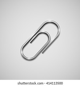 A realistic paperclip icon, vector