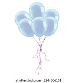 Realistic party balloons. Air balloons. Balloon decoration. birthday balloons. Party balloon