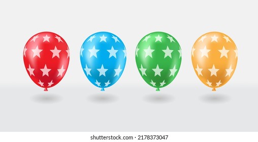 Realistic party balloons set illustration
