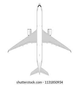 Realistic Big Passenger Airplane View Above Stock Vector (Royalty Free ...