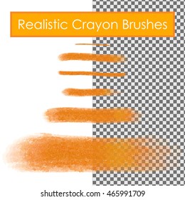 Realistic pastel or crayon brushes samples. Brush pattern for your design. Transparent brush set. Brush smear. Brush technique. Brushstroke sample