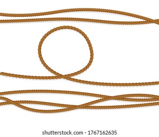 Realistic pattern with cord on white background. Cord, great design for any purposes. Vector flat illustration.