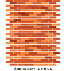 Realistic pattern. Seamless vertical pattern, red brick wall on white background. Colorful background. Red brick texture. Border, frame for any text.
