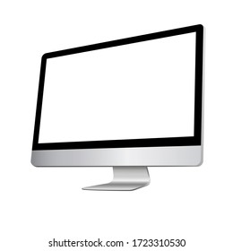 Realistic PC Computer Monoblock Monitor Display Isolated on a white background. Vector EPS 10