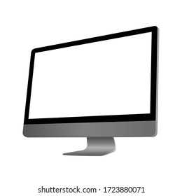 Realistic PC Computer Monoblock Monitor Display Isolated on a white background. Vector EPS 10