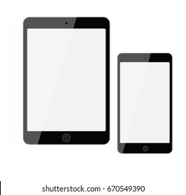 Realistic PC tablet on a white background. Phone icon. Vector illustration. EPS.
