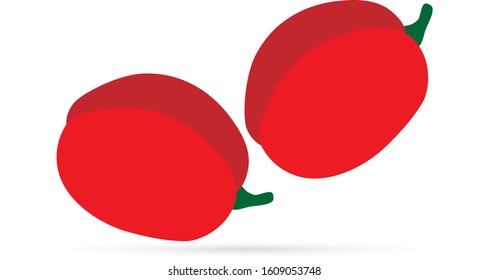 realistic peach icon isolated on white, berry sticker, food art, vector stock illustration