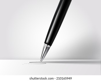 Realistic pen. Vector eps 10