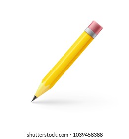 Realistic pencil icon. Illustration isolated on white background. Graphic concept for your design