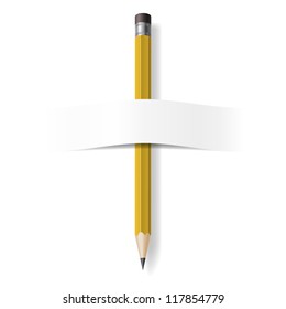 Realistic Pencil. Illustration on white background for design