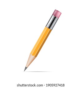 Realistic pencil vector illustration isolated on white background