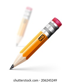 Realistic pencil vector illustration on white background