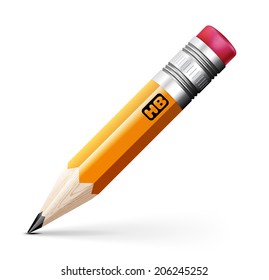 Realistic pencil vector illustration on white background