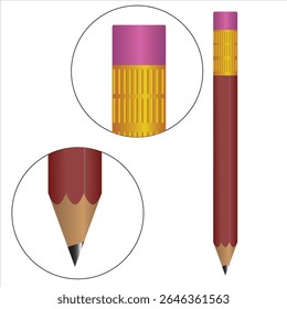 Realistic pencil vector stationery material