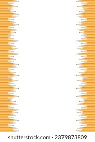 Realistic pencils border. Drawing crayons in a line