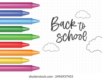 Realistic pencils isolated set, white background. Vector. Colorful school supplies, vector illustration. Stationery	