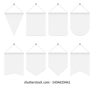 Realistic pennant vector design illustration isolated on white background