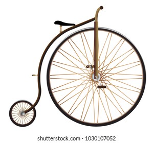 A realistic penny farthing vector isolated on a white background