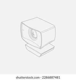 realistic personal computer webcam isolated. eps format outline