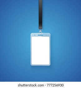 Realistic personal permit. Professional identification card id badge holder, access card. Vector illustration