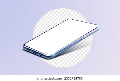 With its realistic perspective and detailed graphics, mockup is ideal for showcasing mobile app prototypes or presenting.  High quality realistic trendy no frame smartphone with blank white screen. - Powered by Shutterstock - Get 15% off with code: PIKWIZARD15