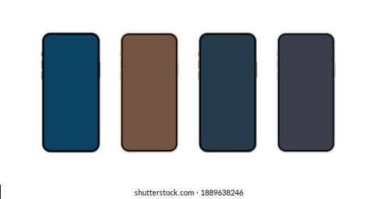 Realistic Phone with Blank Screen. Can be Used for Project, Presentation. Blank Device Mock Up. Separate Groups and Layers. Easily Editable EPS Vector