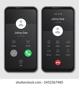 Realistic phone call screen interface illustration vector design in eps 10