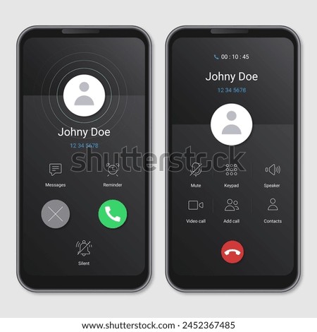 Realistic phone call screen interface illustration vector design in eps 10