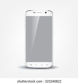Realistic phone design concept. Silver color device.