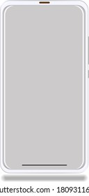 realistic phone, frontal view vector graphics