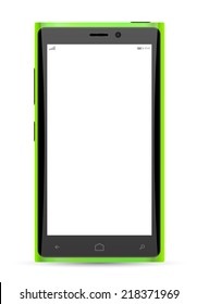 Realistic phone green color. Vector illustration. Can use for printing, website, apps element. background for application mockups.