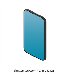 Realistic phone in isometric style. Modern smartphone. Isolated. Vector.