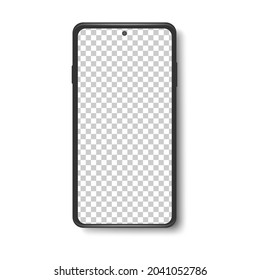 Realistic phone mockup. Smartphone blank screen, phone mockup. Template for infographics or presentation UI, UX design interface. Cellphone frame with blank display