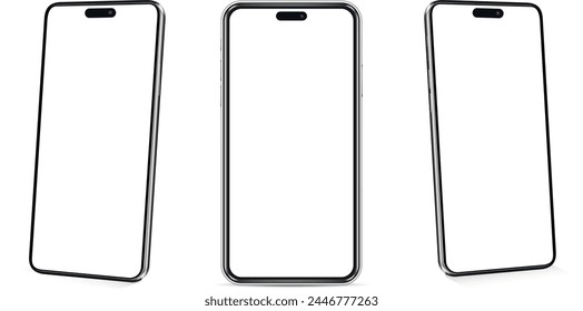 Realistic phone mockup. Smartphone blank screen, phone mockup.