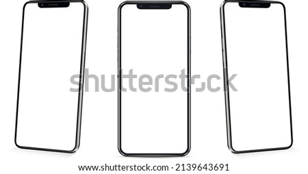 Realistic phone mockup. Smartphone blank screen, phone mockup.