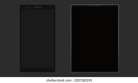 Realistic phone monitor with blank screen. Mockup monitor. Screen vector mockup. Electronic device mockup. Vector on isolated background.