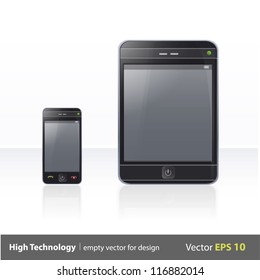 Realistic Phone and Pad. Vector illustration.