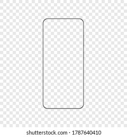 Realistic phone screen smartphone. Mock up of modern quad camera smartphone. Stock vector illustration on transparent isolated background.