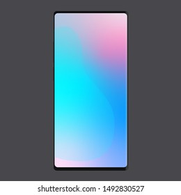 Realistic phone screen template no notch front view smart-phone mobile device. Modern isolated detailed 2019 editable design