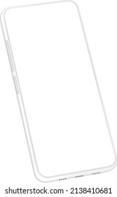 Realistic phone white frame. Blank screen mockup