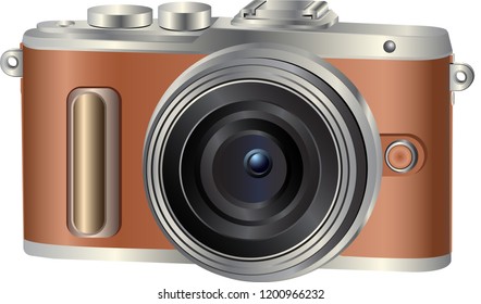 Realistic photo camera. Vector illustration