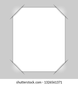 Realistic photo frame corners. Vector illustration