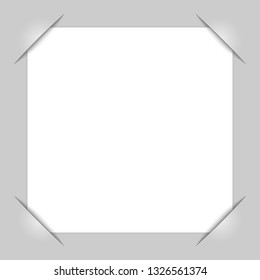 Realistic photo frame corners. Vector illustration