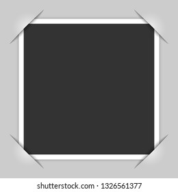 Realistic photo frame corners. Vector illustration
