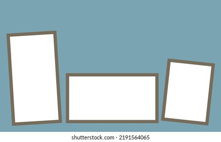 fotograma realista maquillaje de galería vacío para afiche de pared y decoración ilustración vectorial