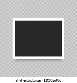 Realistic photo  frame isolated on transparent background. Vector illustration.